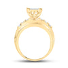 10k Yellow Gold Round Diamond Bridal Wedding Engagement Ring 7/8 Cttw