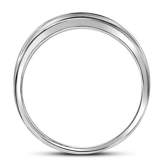 10k White Gold Womens Princess Diamond Single Row Wedding Band 1/4 Cttw