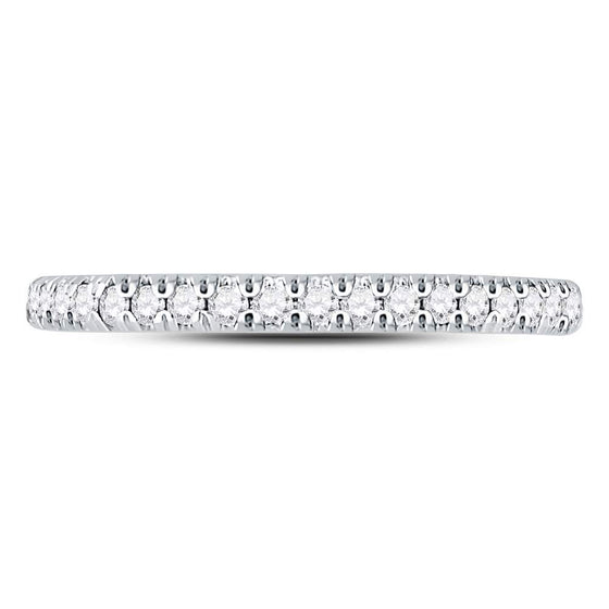 10k White Gold Womens Round Diamond Eternity Wedding Band 1/2 Cttw