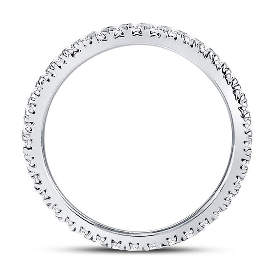 10k White Gold Womens Round Diamond Eternity Wedding Band 1/2 Cttw