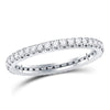 10k White Gold Womens Round Diamond Eternity Wedding Band 1/2 Cttw