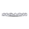 10k White Gold Womens Round Diamond Marquise Dot Stackable Band Ring 1/6 Cttw