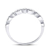 10k White Gold Womens Round Diamond Marquise Dot Stackable Band Ring 1/6 Cttw