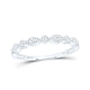 10k White Gold Womens Round Diamond Marquise Dot Stackable Band Ring 1/6 Cttw