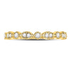 10k Yellow Gold Womens Round Diamond Marquise Dot Stackable Band Ring 1/6 Cttw