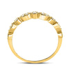 10k Yellow Gold Womens Round Diamond Marquise Dot Stackable Band Ring 1/6 Cttw