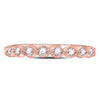 10k Rose Gold Womens Round Diamond Stackable Band Ring 1/10 Cttw