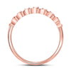 10k Rose Gold Womens Round Diamond Stackable Band Ring 1/10 Cttw