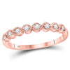 10k Rose Gold Womens Round Diamond Stackable Band Ring 1/10 Cttw