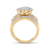 10k Yellow Gold Round Diamond Heart Bridal Wedding Engagement Ring 2 Cttw
