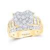 10k Yellow Gold Round Diamond Heart Bridal Wedding Engagement Ring 2 Cttw