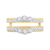 14k Yellow Gold Womens Round Diamond Wedding Wrap Ring Guard Enhancer 1 Cttw