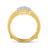 14k Yellow Gold Womens Round Diamond Wedding Wrap Ring Guard Enhancer 1 Cttw