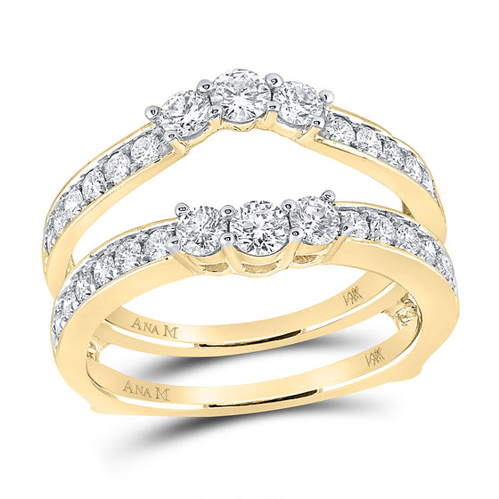 14k Yellow Gold Womens Round Diamond Wedding Wrap Ring Guard Enhancer 1 Cttw