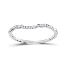  14k White Gold Womens Round Diamond Band Ring Guard Enhancer 1/10 Cttw