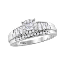  10k White Gold Princess Round Diamond Cluster Bridal Wedding Engagement Ring 1/2 Cttw