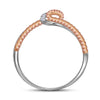 10k Two-tone Gold Womens Round Diamond Rope Band Ring 1/12 Cttw