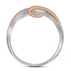 10k White Gold Womens Round Diamond Rope Fashion Band Ring 1/6 Cttw
