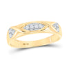 10k Yellow Gold His Hers Round Diamond Cluster Matching Wedding Set 3/4 Cttw