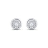 10k White Gold Womens Round Diamond Solitaire Stud Earrings 1/4 Cttw