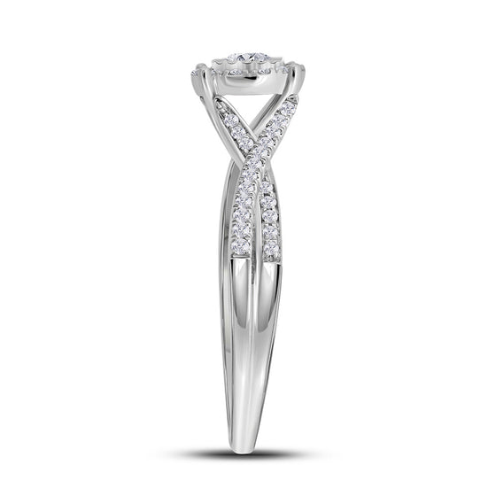 14k White Gold Round Diamond Solitaire Bridal Wedding Engagement Ring 1/3 Cttw