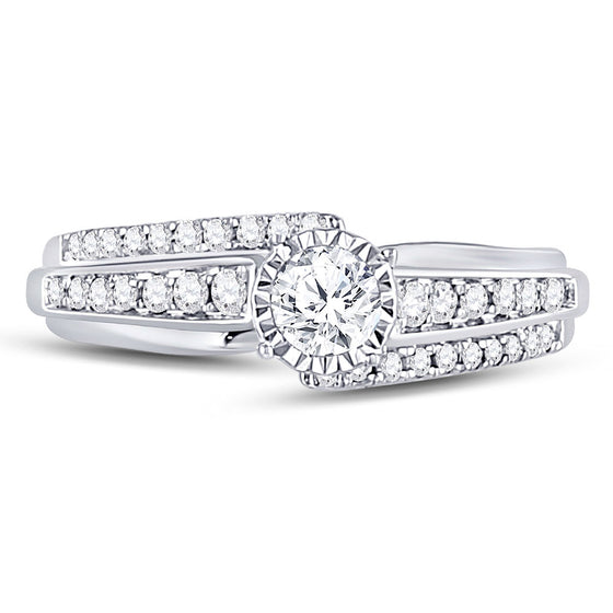 14k White Gold Round Diamond Solitaire Bridal Wedding Engagement Ring 1/2 Cttw