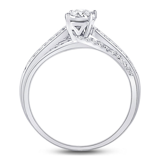 14k White Gold Round Diamond Solitaire Bridal Wedding Engagement Ring 1/2 Cttw