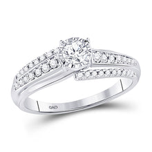  14k White Gold Round Diamond Solitaire Bridal Wedding Engagement Ring 1/2 Cttw