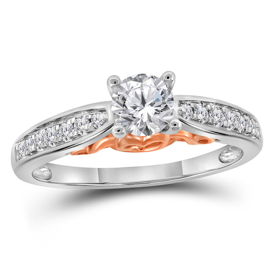 14k White Gold Round Diamond Solitaire Bridal Wedding Engagement Ring 5/8 Cttw