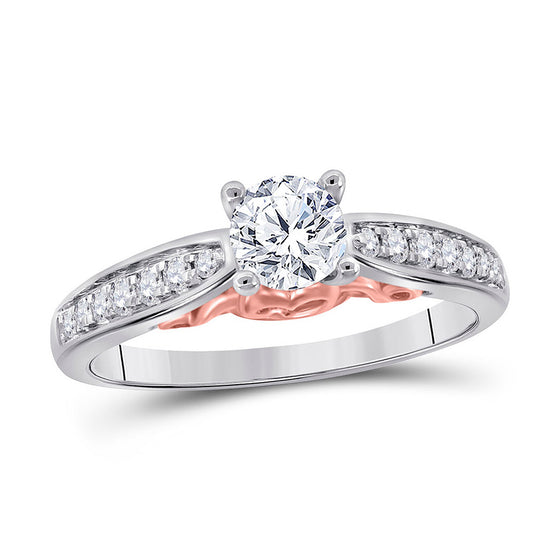 14k White Gold Round Diamond Solitaire Bridal Wedding Engagement Ring 5/8 Cttw