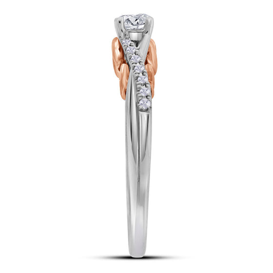 14k White Gold Round Diamond Solitaire Bridal Wedding Engagement Ring 1/3 Cttw