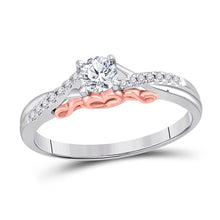  14k White Gold Round Diamond Solitaire Bridal Wedding Engagement Ring 1/3 Cttw