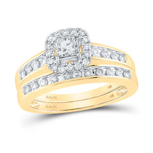  14k Yellow Gold Diamond Princess EGL Bridal Wedding Ring Band Set 3/4 Cttw