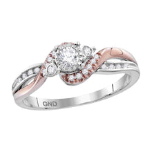  14k White Rose-tone Gold Round Diamond Solitaire Bridal Wedding Engagement Ring 1/4 Cttw