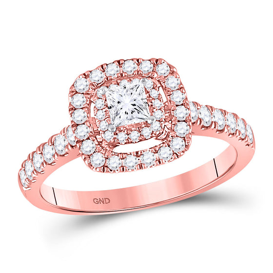 14k Rose Gold Princess Diamond Solitaire Bridal Wedding Engagement Ring 3/4 Cttw