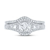 14k White Gold Round Diamond Bridal Wedding Ring Band Set 1 Cttw