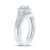 14k White Gold Round Diamond Bridal Wedding Ring Band Set 1 Cttw