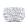 10k White Gold Womens Round Diamond Five Row Band Ring 2 Cttw