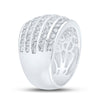 10k White Gold Womens Round Diamond Five Row Band Ring 2 Cttw