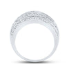 10k White Gold Womens Round Diamond Five Row Band Ring 2 Cttw