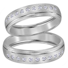  14k White Gold His Hers Round Diamond Matching Wedding Band Set 1/4 Cttw
