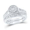 14k White Gold His Hers Round Diamond Solitaire Matching Wedding Set 1-5/8 Cttw