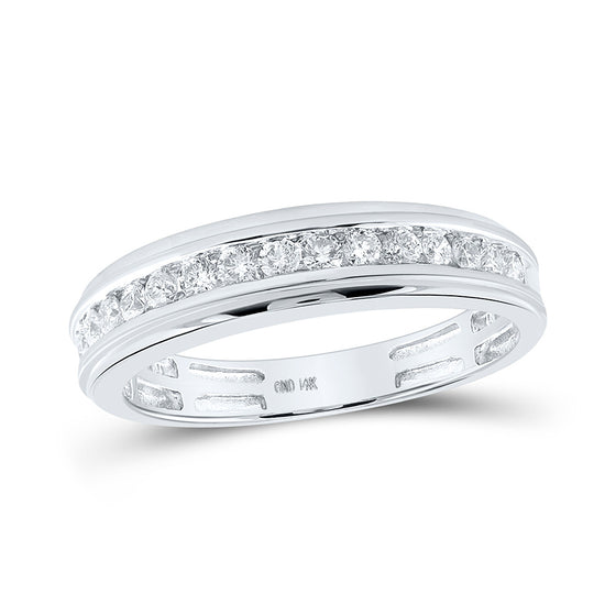 14k White Gold His Hers Round Diamond Solitaire Matching Wedding Set 1-5/8 Cttw