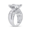 10k White Gold Round Diamond Cluster Bridal Wedding Engagement Ring 1-1/2 Cttw