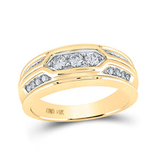  14k Yellow Gold Mens Round Diamond Wedding Band Ring 1/2 Cttw