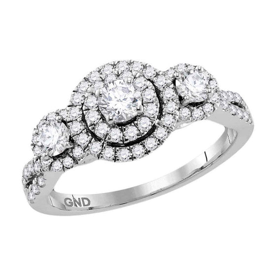 14k White Gold Round Diamond Solitaire Bridal Wedding Engagement Ring 1 Cttw