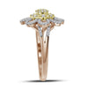 10k Rose Gold Womens Round Diamond Flower Floral Cluster Ring 1/3 Cttw