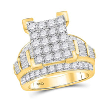  10k Yellow Gold Round Diamond Cluster Bridal Wedding Engagement Ring 3 Cttw