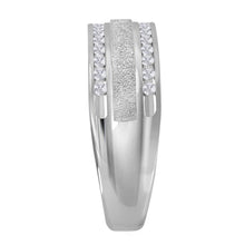  14k White Gold Mens Round Diamond Grecco Wedding Anniversary Band 1/2 Cttw