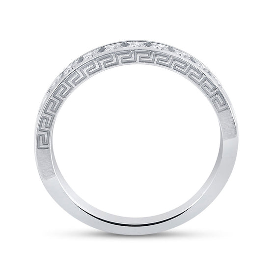 14k White Gold Womens Round Diamond Wedding Band 1/2 Cttw